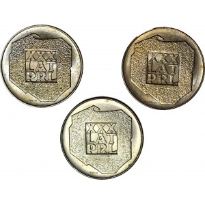200 Gold 1974, XXX YEARS OF PRL, silver, set of 3.