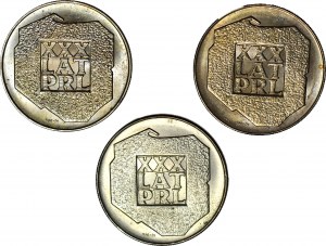 200 Złotych 1974, XXX LAT PRL, srebro, zestaw 3 szt.