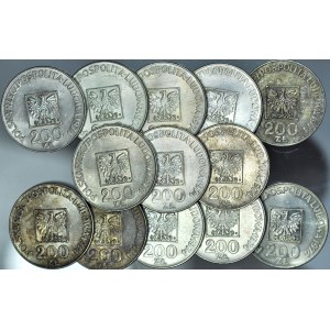 200 Oro 1974, XXX ANNI DELLA PRL, argento, serie di 13 pezzi.
