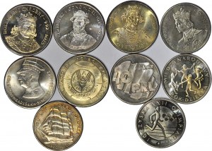 20, 50 100 zlatých 1979-1985, mi.n. kráľovská pošta, mincovňa, sada 10 ks.
