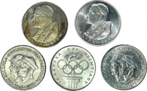 J. Paweł II, Olimpiada, rocznica zwycięstwa, srebro, zestaw 5 szt.