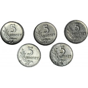 Sada 5 kusov - 5 mincí 1958, 1959, 1961, 1963, 1967