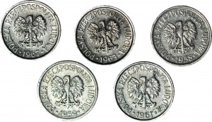 Set of 5 pieces - 5 pennies 1958, 1959, 1961, 1963, 1967