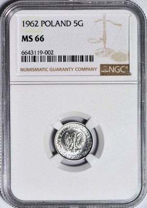 5 pennies 1962, minted