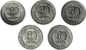 Lot de 5 pièces - 10 pennies 1961, 1963, 1965, 1966, 1967