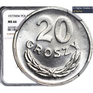 20 grošov 1977, mincovňa