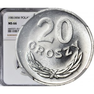 20 pennies 1981, minted