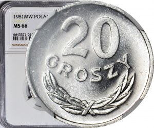 20 grošov 1981, mincovňa