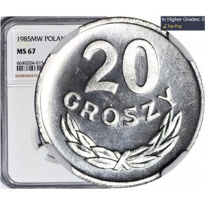 20 grošů 1985, mincovní, čerstvá známka