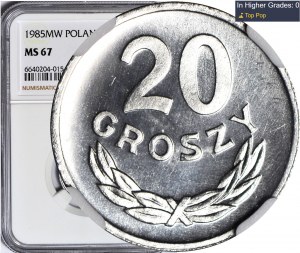 20 grošů 1985, mincovní, čerstvá známka