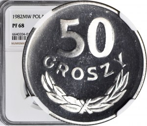 50 groszy 1982, nakład 5 tys., LUSTRZANE