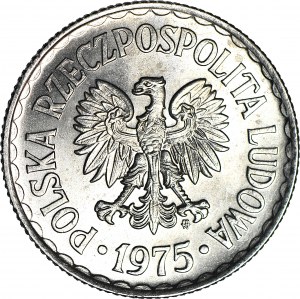 1 oro 1975, con marchio, coniato
