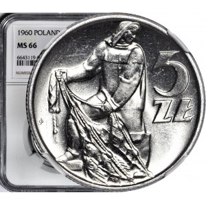 5 gold 1960, Fisherman, mint