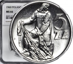 5 or 1960, Pêcheur, monnaie