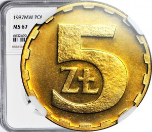 5 gold 1987, mint
