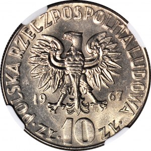 10 zlotých 1967, Mikuláš Koperník, nejnižší ražba, mincovna