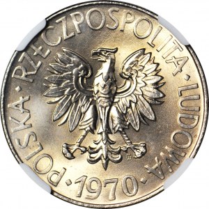 10 gold 1970, Tadeusz Kościuszko, thick date, mint.