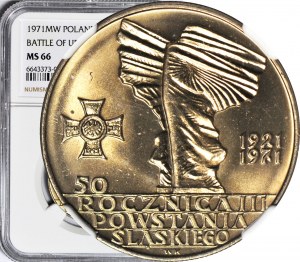 10 Zloty 1971, 50. Jahrestag des schlesischen Aufstands, geprägt