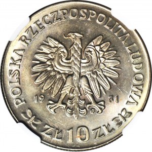 10 gold 1971, 50th anniversary of the Silesian Uprising, mint.