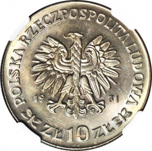10 Zloty 1971, 50. Jahrestag des schlesischen Aufstands, geprägt