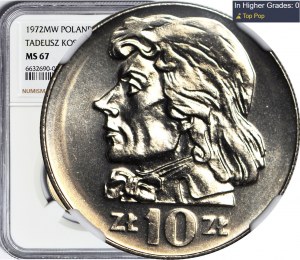 10 zloty 1972, Tadeusz Kościuszko, zecca