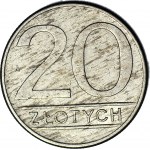 RR-, 20 zlatých 1986, ŠIROKÉ DATUM, vzácné