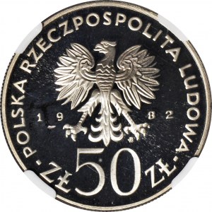 50 zloty 1982 Boleslaw the Wry-mouthed, mintage of 5,000, LUSTERED