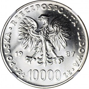10.000 złotych 1987, Jan Paweł II, Wizyta w Ameryce, , pierwszy raz na Onebid MS68!!!