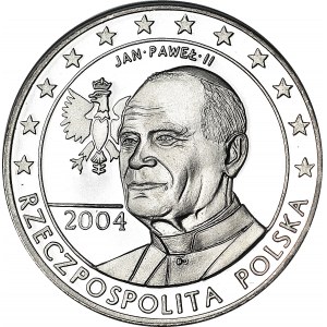 Jean-Paul II, 5 Euro 2004, ÉCHANTILLON, Ag, Édition de 600 pièces.