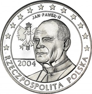 Jan Paweł II, 5 Euro 2004, PRÓBA, Ag, Nakład 600 sztuk.
