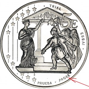 Jean-Paul II, 5 Euro 2004, ÉCHANTILLON, Ag, Édition de 600 pièces.