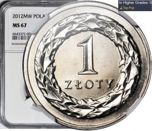 1 zloty 2012 MW, Warsaw, mint.