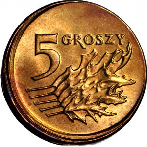 R-, 5 centesimi 2009, DESTRUKT, colpo di compensazione