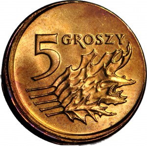 R-, 5 pennies 2009, DESTRUKT, frappe décalée