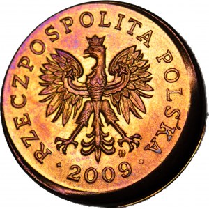 R-, 5 pennies 2009, DESTRUKT, frappe décalée