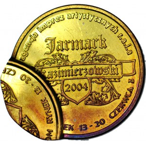 RR-, Jarmark Kazimierzowski 2004 žetón, Poľská mincovňa, DESTRUKT, dvojitá razba