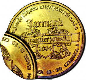 RR-, Jarmark Kazimierzowski 2004 žeton, Polská mincovna, DESTRUKT, dvojitá ražba