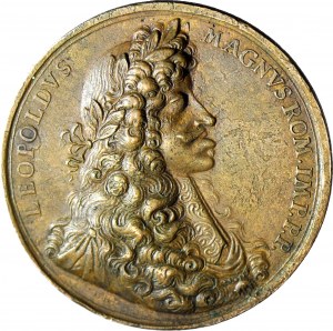 RR-, Rakousko, Leopold I., Medaile 1687 bronz, Vítězství u Sicklosu nad Turky