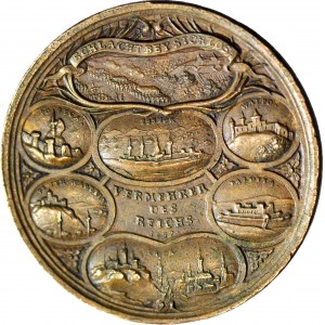 RR-, Austria, Leopold I, Medal 1687 brąz, Zwycięstwo pod Sicklos nad Turkami