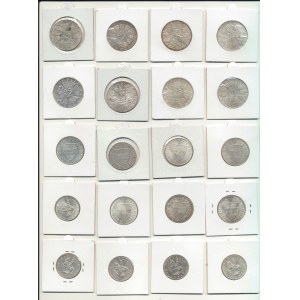 Autriche, 5-10-25 shillings 1957-1976, ensemble de 20.