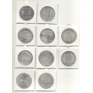 Austria, 100 shillings 1975-1979, set of 10 pieces.
