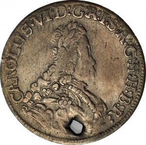 Rakúsko, Karol VI, 6 krajcars 1615, Tirolsko, vzácne