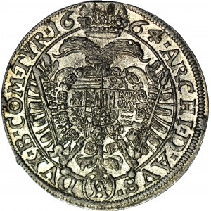 Autriche, Léopold Ier, 15 krajcars 1664, Vienne, croix décorative aux extrémités inscription
