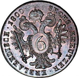 Austria, Francesco II, 6 krajcars 1800 S, Smolnik, coniato