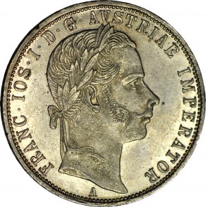 Rakousko, František Josef, 1 florin 1860 A, Vídeň, mincovna