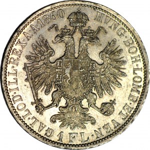 Austria, Francesco Giuseppe, 1 fiorino 1860 A, Vienna, zecca