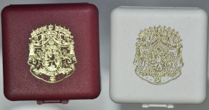 Belgia, Baldwin I, 250 franków, 250 franków 1976, Bruksela, Srebrny Jubileusz Baldwina I, zestaw 2 szt.