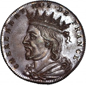 Frankreich, Medaille 1833, Caque's königliche Suite, Nr. 8, König Chererert 521-570, Bronze 32mm, postfrisch