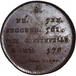 Francja, Medal 1833, suita królewska Caque's, nr. 8, król Chererert 521-570, brąz 32mm, menniczy