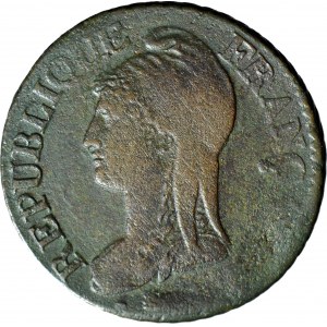 Francúzsko, 5 Centimes, L`an 8 - 1799 AA, Metz